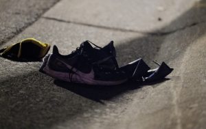 Shoes seen on X Street during the Homeless Point-In-Time (PIT) Count on Feb. 24, 2022